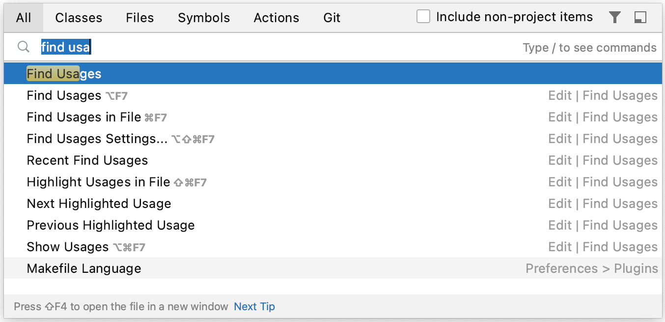 IntelliJ Search All